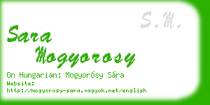 sara mogyorosy business card
